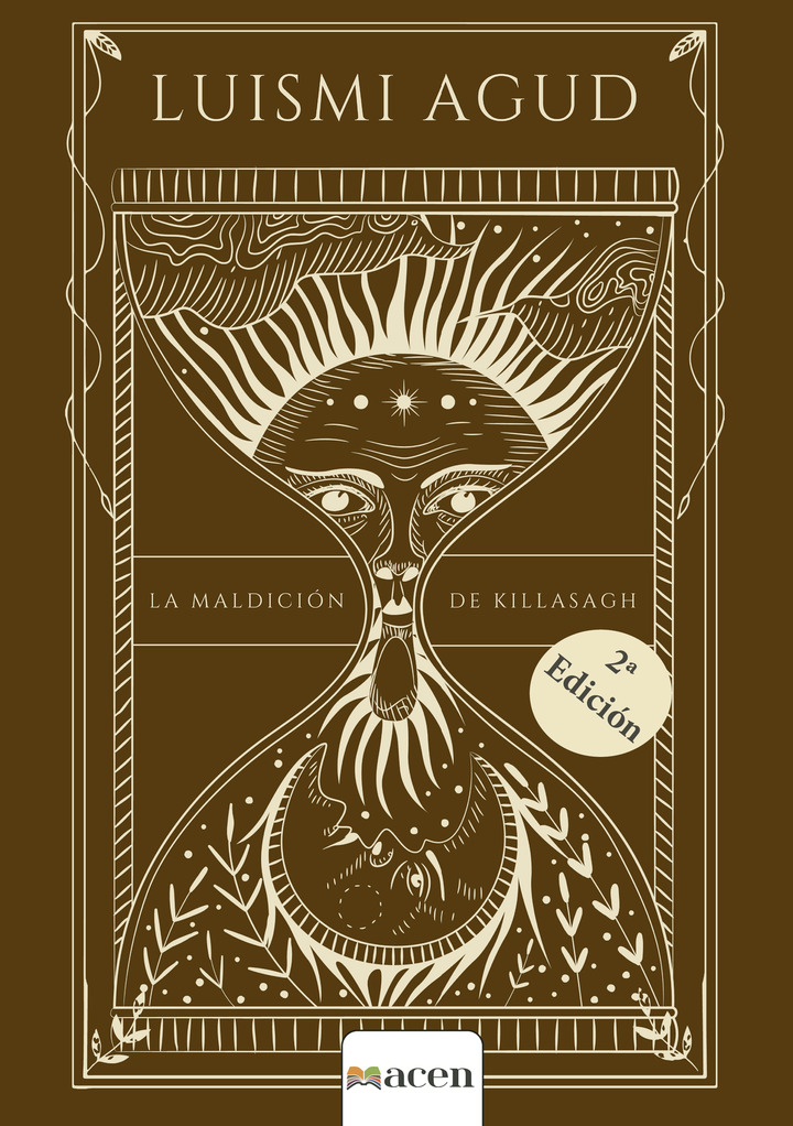 Portada de La Maldición de Killasagh — reloj de arena con ilustración mística